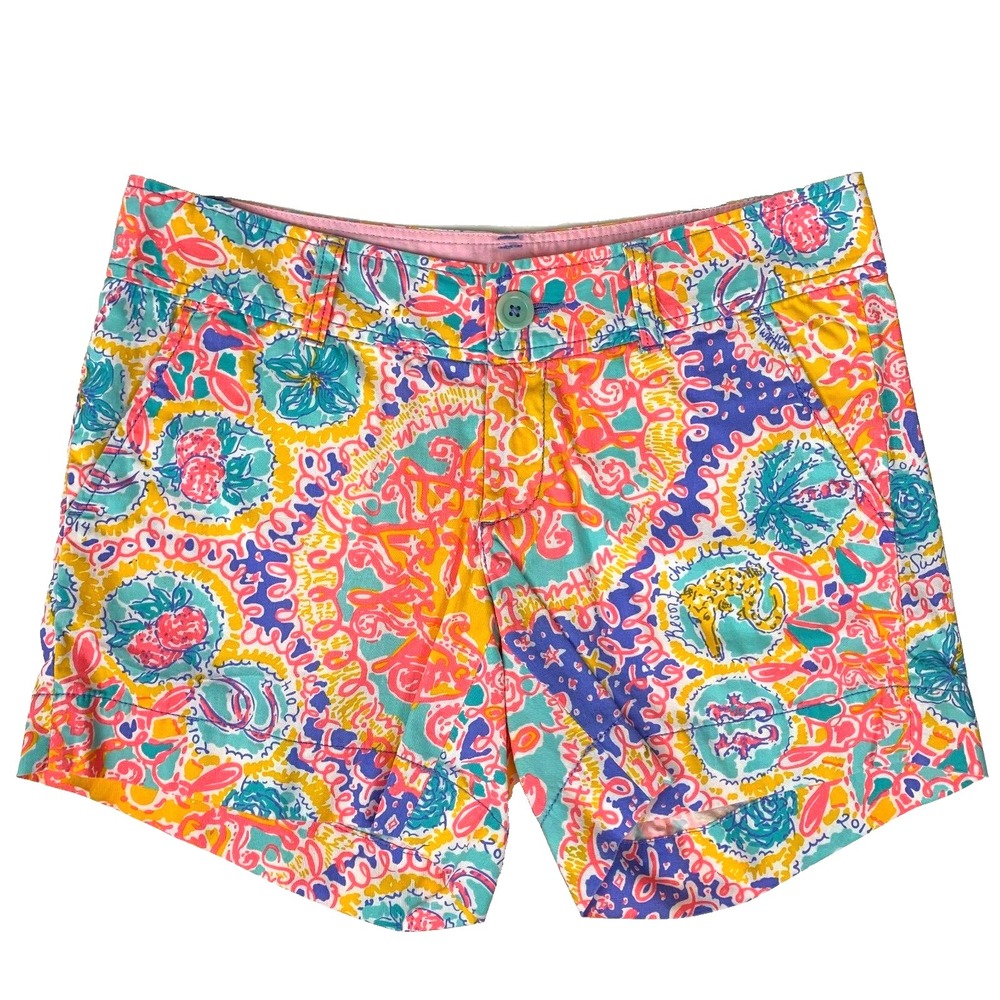 HTF Lilly Pulitzer Callahan 5" Shorts sz 0‎  Written in the Sun Holy Grail